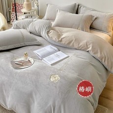 椿嶼 冬季加厚法蘭絨單被套 被罩 輕奢高級感 床上用品 加絨被單 四套, R絨初見-雅灰拼香檳【加厚保暖牛奶絨】,150x200cm【加絨加厚單件被套】