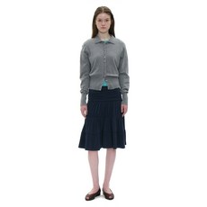 매장정품 파르티멘토 PARTIMENTO WOMEN PWC 저지 셔링 티어드 미디 스커트_네이비 PWC-2549NY 688374