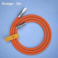 100W 고속 충전 케이블 액체 실리콘 1M PD 타입 C to 다용도 호환성, 01 Orange - 2m