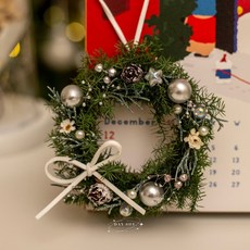 DAY OFF 聖誕花圈 門上裝飾 聖誕節禮物 交換禮物 聖誕樹 聖誕佈置 仿真花 乾燥花 永生花 聖誕節裝飾品, 小花圈 10cm, 1個