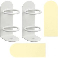2팩 전동 칫솔 홀더 벽에 부착된 금속 벽걸이 욕실 정리함..., White