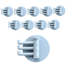 多功能無痕旋轉掛鉤, 10個, 藍色