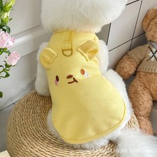 펫톨 반려동물 곰돌이 애견 티셔츠, 옐로우, 1개