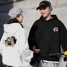 FONOW 남녀공용 가을 겨울 귀여운 스탠다드핏 오버핏 소프트 후드티