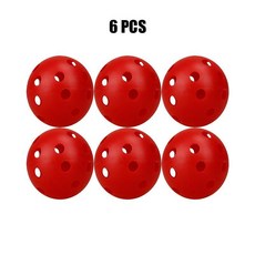 가방 연습용 골프공 천공 컬러 실내 에어플 플라스틱 트레이닝 공, 1개, 1. 6 Pcs Red