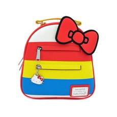 헬로키티 Loungefly 라운지플라이 Hello Kitty 45주년 기념 스트라이프 컨버터블 미니 백팩 배낭 가방 524405