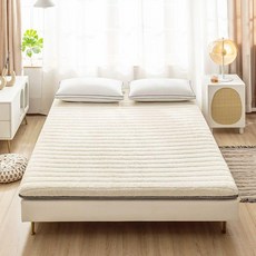 매트리스 토퍼 수면 매트 더블 200 싱글 라텍스 180 바닥 자취 그레이 접는, 1cm, 보온형-흰색 직선 두께 약 5cm