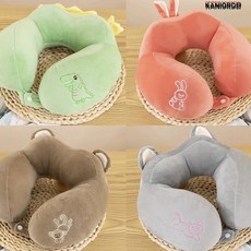 사무실 목 쿠션 귀여운 캐릭터 컴퓨터 의자 머리 받침 베개 4종, 그레이