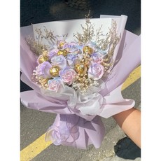 情人節禮物：金沙香皂永生乾燥花畢業花束, 極光玫瑰金沙