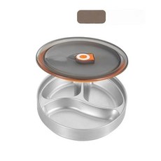 【開發票/統編】食品級304不銹鋼雙層兒童餐盤 密封防燙分格飯盒 小學生餐盤 分類餐具托盤 960112, 1個, 304餐盤加蓋（無手柄）