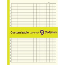 맞춤형 로그북 9열: 아홉 개의 기둥 모양 패드 비즈니스 회계 노트 다목적 기록 8.5인치 x 11인치 소규모 비즈니스에 적합.