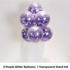 생일 파티 풍선 기둥 스탠드 테이블 장식 웨딩 개회식 장면 연출 라텍스, 1개, 13. 테이블 플로팅 스탠드 + 풍선 라운드 스팽글 보