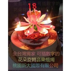 桃園新大國際有限公司 旋轉音樂花蠟燭 自動開花播放音樂, 1個, 1個100元最少買2個唷, 花造型蠟燭