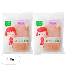 엄마바바 사각 오리지널 유아목욕스펀지, 4개, 황토