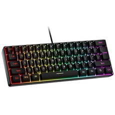 128817 Snpurdiri 60 Percent WiRed 레드 Gaming Keyboard 63 Keys RGB BACK 백lit Small Keyboard for PC, 블랙