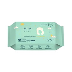BabyHug 純淨嬰兒濕巾 20抽 EDI超純水 天然纖維 低敏, 20, 1個