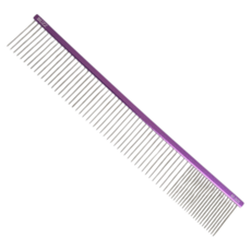 BUZZ 버즈 경량 듀얼콤 BZ-2435 롱핀 퍼플 24.5Cm 엉킴방지 강아지 고양이, 1개