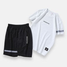 반팔 티셔츠 반바지 운동 헬스 상하의 세트