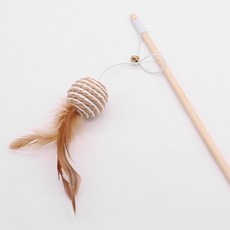 貓咪玩具羽毛逗貓棒一件起批cat寵物用品貓玩具自嗨解悶逗貓杆, ▲編織圓球:見圖, 1個