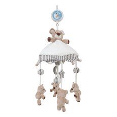 ding baby 熊寶寶帳篷式360度旋轉音樂鈴-米(站熊)/藍(睡熊) 玩偶可拆洗 支架穩固高度可三段調整, 米-站熊, 1個