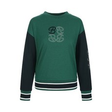 벤제프 여성 밑단니트 소매배색 라운드티 BP4MWTS582 3102901