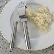 제니홈 간편한 마늘 다지기 스텐 프레스 집게형, 1개, 실버스틸