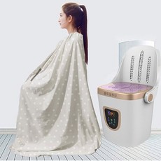 반신욕가운 치마 사우나땀복 전신 플리스 땀복 땀빼기 훈증 목아래 좌훈치마 피부관리 족욕복, 베이지