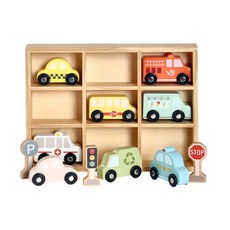 [아페페] 교통놀이 파스텔 신호등 표지판 자동차 세트 어린이집교구 소근육발달 KR7508 어린이교구 원목자동차