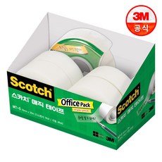 스카치 매직 테이프 디스펜서 + 리필 18mm x 25m 4p 오피스 팩 MT-5, 반투명, 4세트