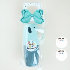 어린이집 생일 선물 답례품 칫솔케이스 구디백 칫솔 모래시계 양치컵 유치원 초등학교 단체, [리본손잡이]+칫솔케이스(핑크제외)A세트+스티커2장, 1세트