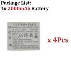 2000mah 배터리 FNP 40 FNP40 BENQ DLI-102 후지필름 코닥 KLIC-7005 펜탁스 D-LI8 D-Li85 SLB-0737 배터리 FNP-40, 4) 4 battery