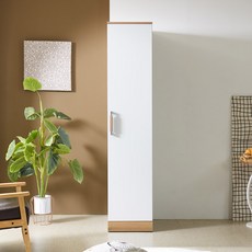 솜씨방가구 라온 친환경 E0 400 틈새옷장(이불장형), 오크화이트