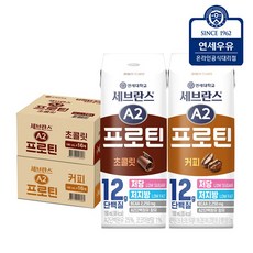 연세우유 세브란스 A2멸균우유 프로틴 초콜릿 + A2멸균우유 프로틴 커피 (총32팩), 32개, 190ml