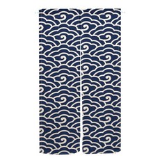 노렌 도어 커튼 주방 웨이브 패턴 이자카야 데코 도어웨이 입구 린넨, 70x150cm, 옵션 1, CLX01015