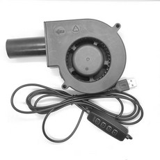 5V USB 9733 대형 풍량 터빈 공기 배출구 송풍기 목재 불 스토브 바베큐 소형 가정용 9.7cm 배기 팬, 01 Black, 01 고정 컬러