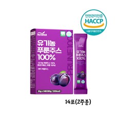 유기농 NFC 푸룬주스 스틱 임산부 선물 여성 변비 원액 엑기스 즙, 20g, 1개