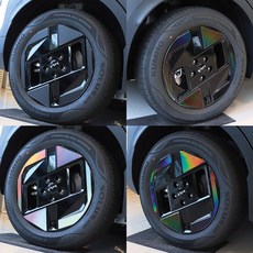 비브랜드 휠마스크 홀로그램 튜닝 스티커 타이어 기스방지 카본 보호 필름 EV3 17인치 호환용품, 블랙카본, 1세트