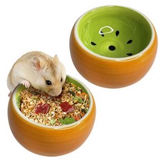 Tfwadmx 햄스터 그릇 2개 세라믹 기니피그 물 시리아 토끼 Gerbil 친칠라 고슴도치 슈가 글라이더 쥐용 작은 동물 음식 접시, 1개
