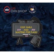 UR ORKSHOP KEEP SMILE AND WAITING FOR FLASH 貼飾, OurWorkshop Q版反應雷PVC魔術貼章臂章士氣章軍迷戰術揹包貼章, OurWorkshop Q版反應雷PVC魔術貼章臂章士氣章軍迷戰術揹包貼章