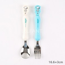 里和 lilfant 韓國製史努比304不鏽鋼兒童學習筷餐具組 安全無毒 輕巧便攜, 1個, 史努比立體湯叉, 黃色, 史努比立體湯叉