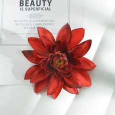 嗨購 9釐米春色大麗菊花朵 仿真菊花頭 DIY胸花 帽子 婚禮裝飾 批發假花, 紅色, 1個