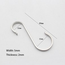 304 스테인레스 스틸 모양의 냄비 걸이 주방 금속 옷장 보관함, 89mm