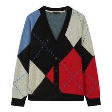 파렌하이트 24FW 아가일 배색 가디건 FJUCX8133_IC