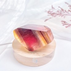 隨形黃螢石 橘色 琥珀感 寶石感 帶狀感, 1個