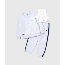 빈폴 키즈 BI4941U072 톤온톤 목폴라 기모 스웨트 3세트 라이트 그레이 893610