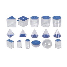 旭陽教育用品社USL遊思樂 17形幾何容器(5cm 藍蓋)透明幾何形體容器 數學教具 台灣製ST安全玩具, 1套