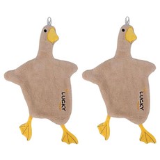 감성주방 오리 캐릭터 주방 욕실 손타월 걸이형 귀여운 행주타올, 2개, 갈색오리