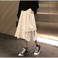 와이드 밀릭 여름 불규칙 빈티지 트렌디 스커트