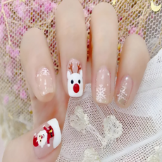 코코제이 젤네일 스트립 크리스마스 에디션 28p 1세트, 2개, 큐티 루돌프