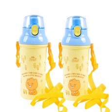 카카오 리틀프렌즈 라이언 크로스 물통 아동 어린이 크로스 물병 현장학습 외출, 2개